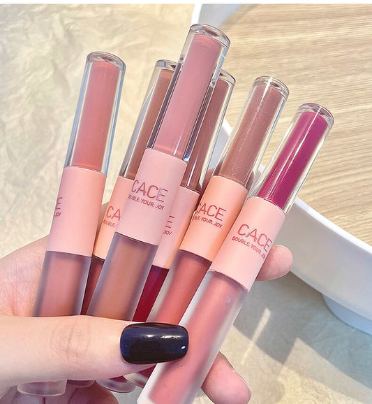 CACE double-ended matte lip gloss 01