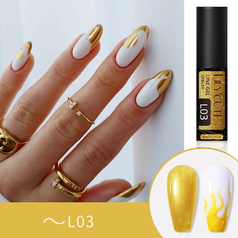 French metallic liner Gel polish 