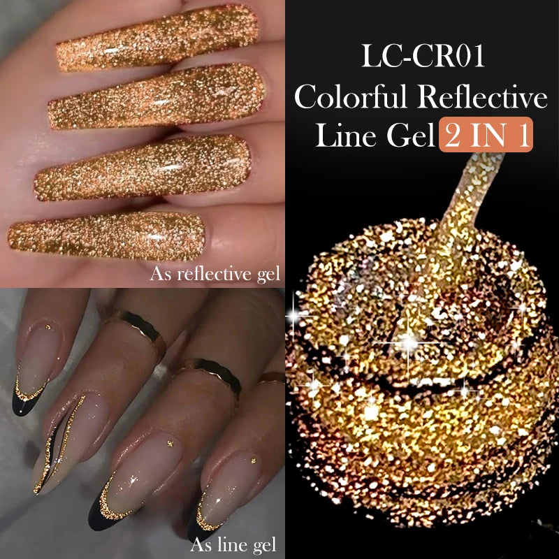 French metallic liner Gel polish 