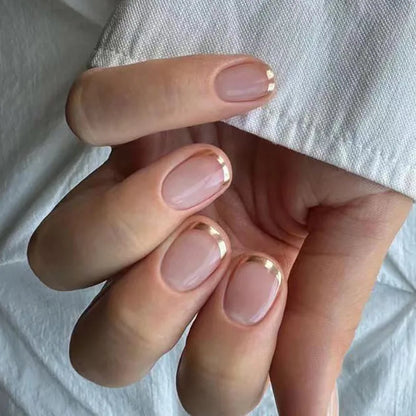 24pcs nude white french fake nail 