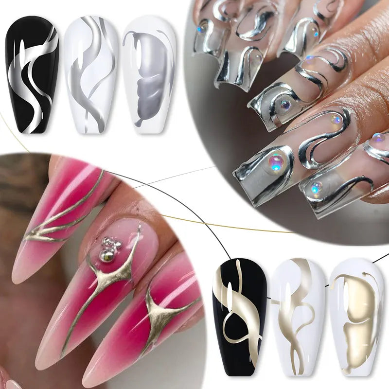  metallic painting liner gel polish 