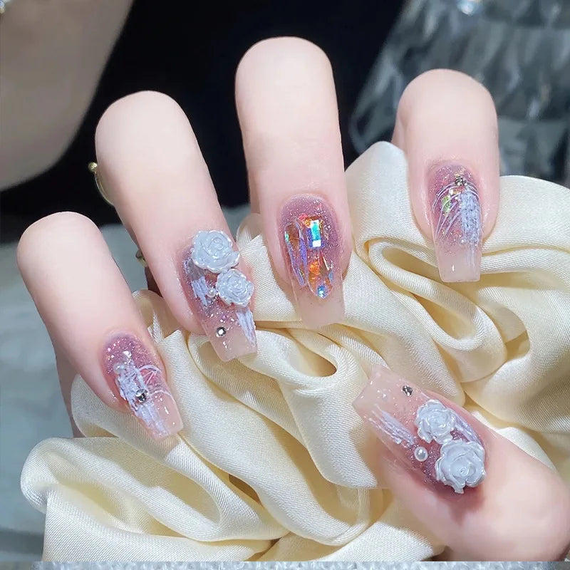 fake nails with wearing tools