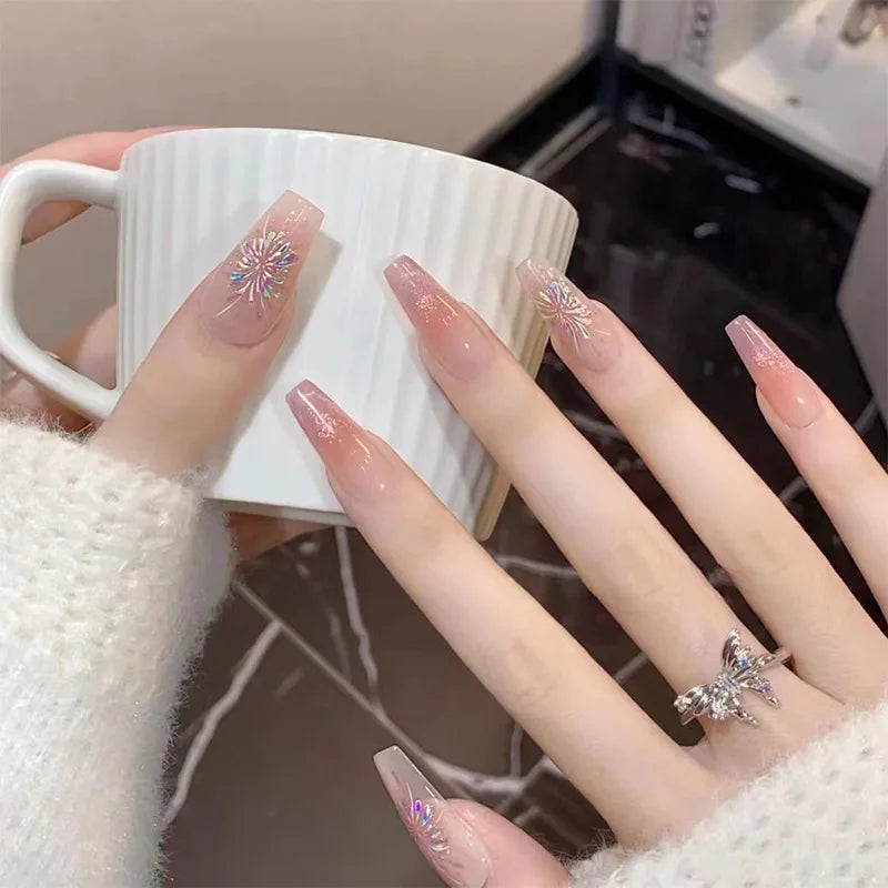 fake nails with wearing tools