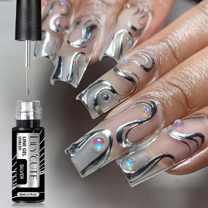  metallic painting liner gel polish 