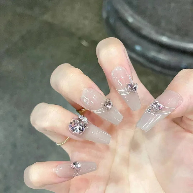 fake nails with wearing tools