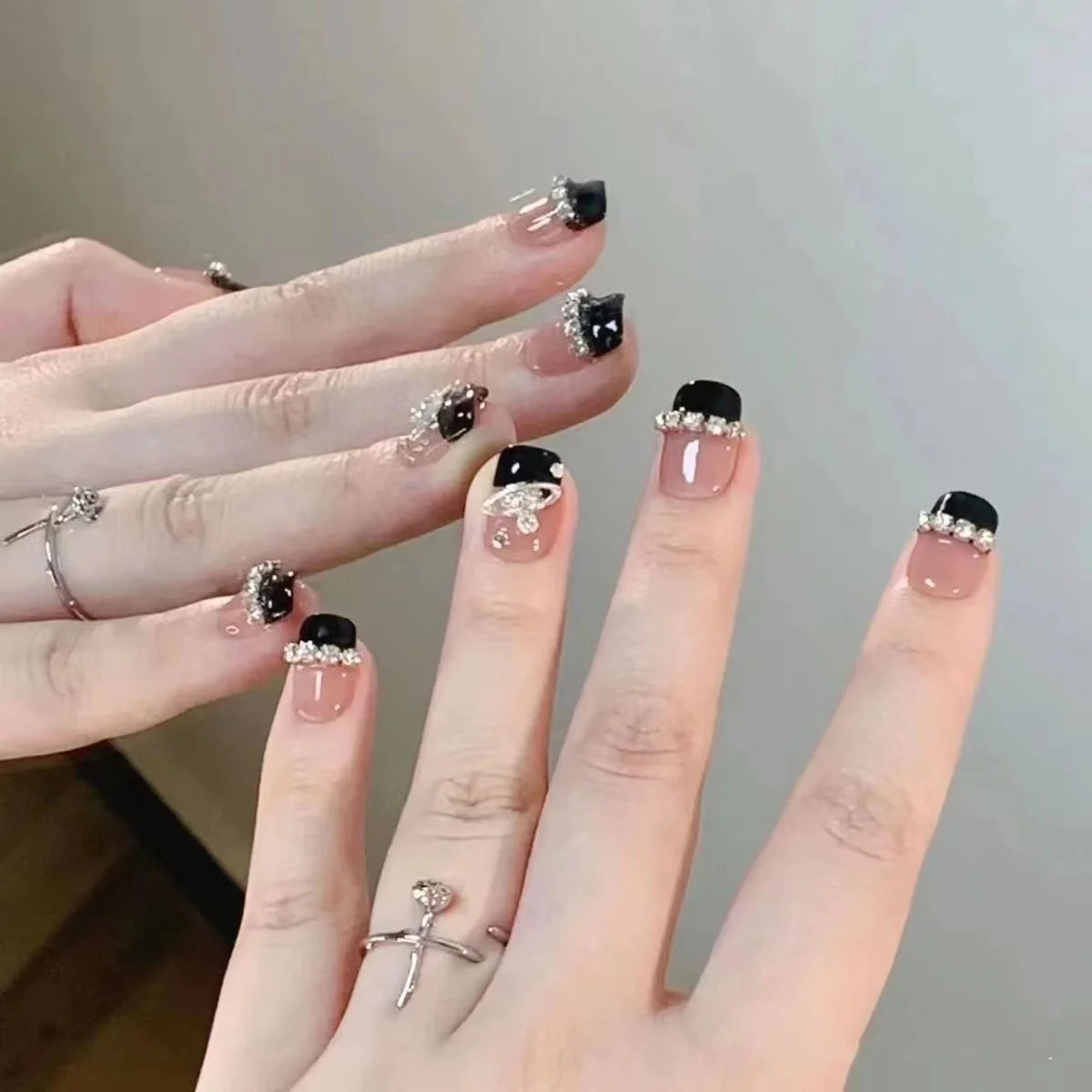 fake nails with wearing tools