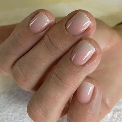 24pcs nude white french fake nail 