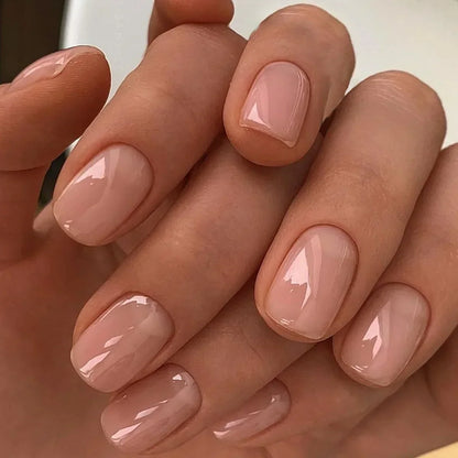 24pcs nude white french fake nail 