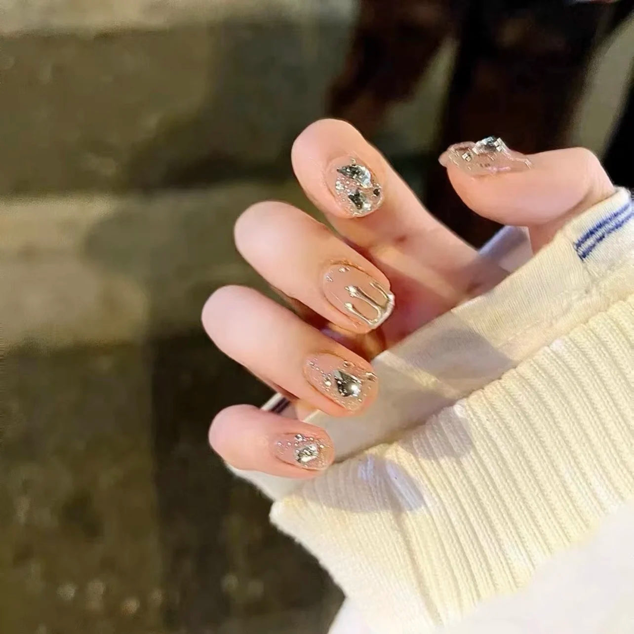 fake nails with wearing tools