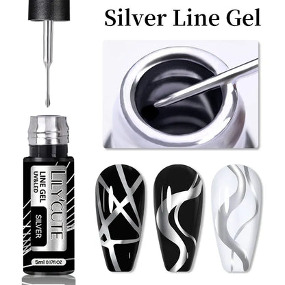 French metallic liner Gel polish 