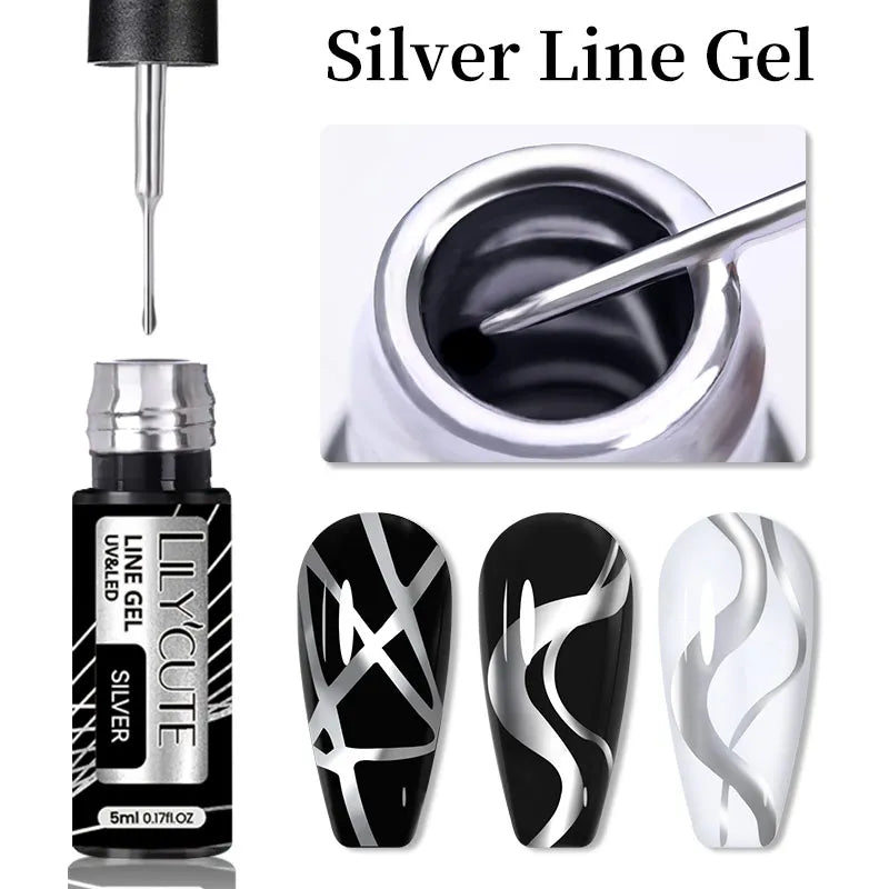  metallic painting liner gel polish 